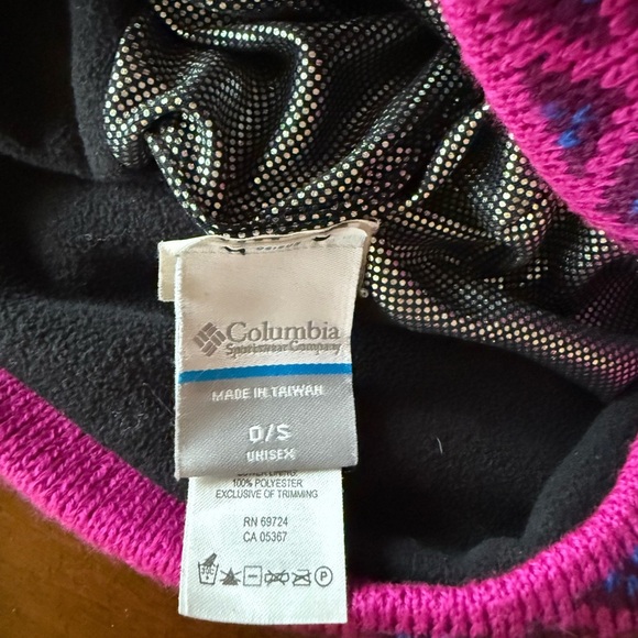 Columbia Omni Heat Pink & Blue Knit Beanie, Fleece lined, Warm - Picture 6 of 8